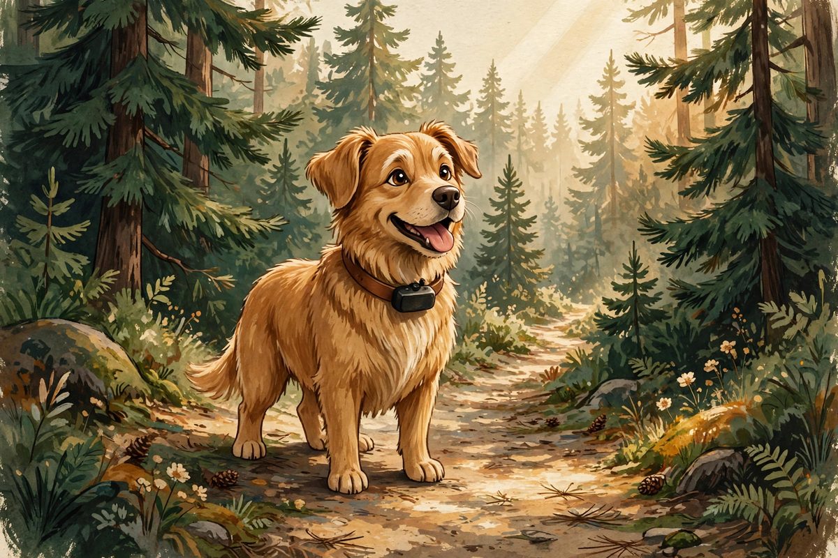 Illustration for the PawPicks guide to the best GPS trackers for dogs